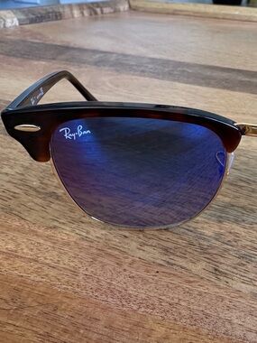 Ray-Ban Blue Clubmaster Sunglasses with tortoise frame